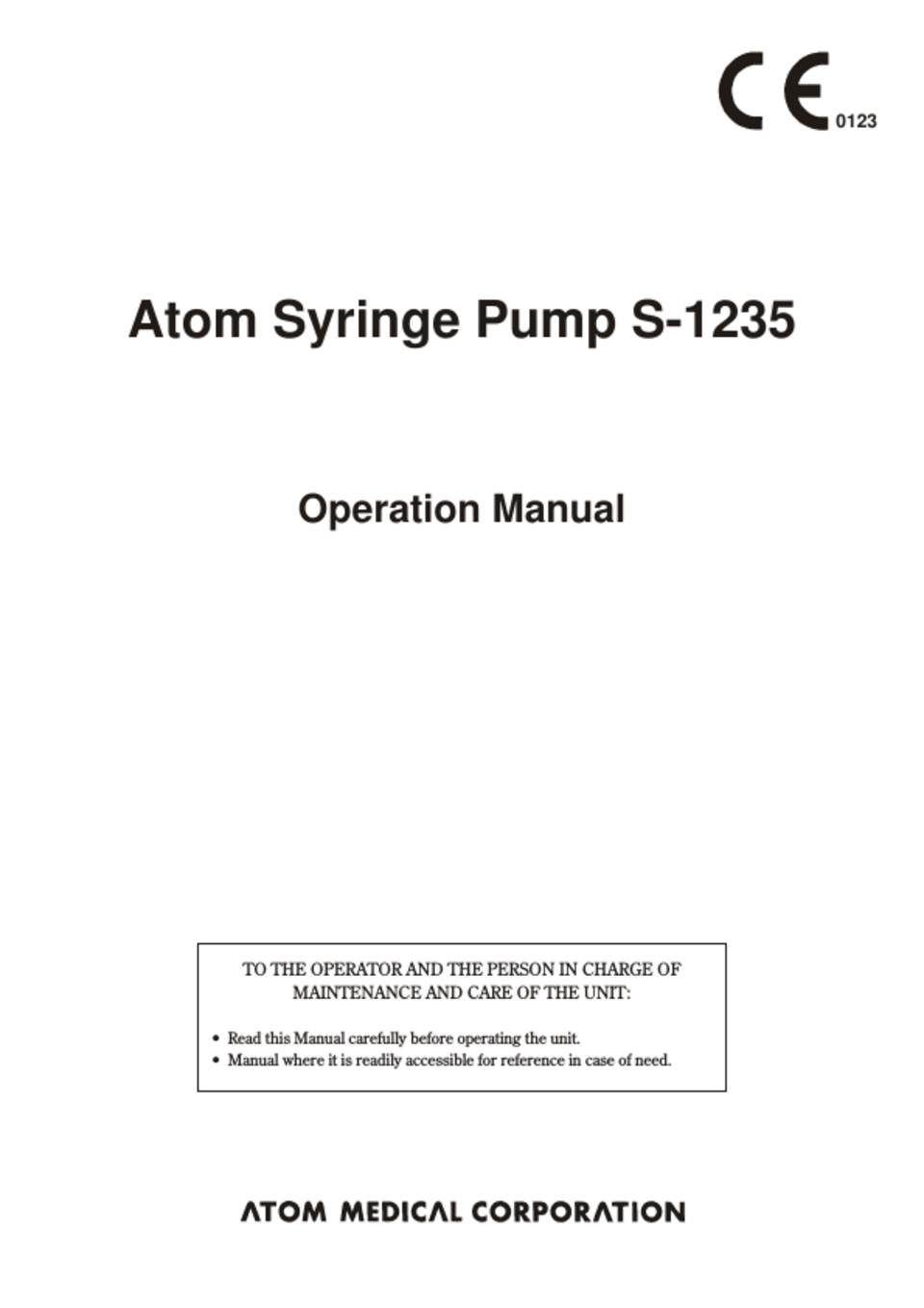 S-1235 Operation Manual PDF download